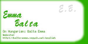 emma balta business card